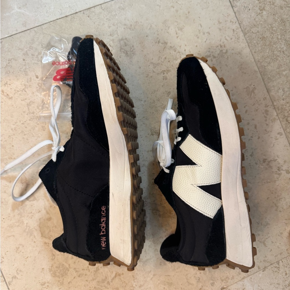 New Balance Black and White Low-Profile Running Sneakers - Picture 3 of 5